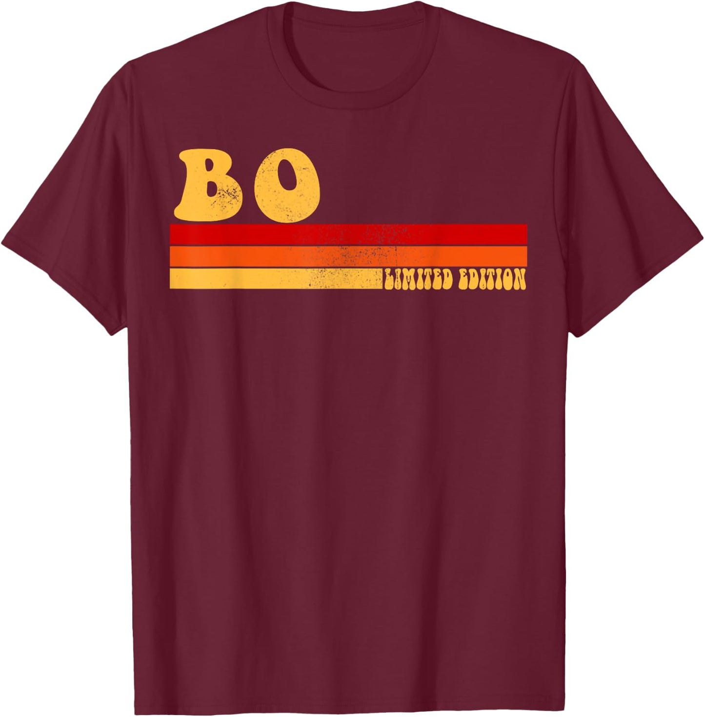 BO Name Personalized Idea Men Retro Vintage BO T-Shirt - T-Shirt | Maroon