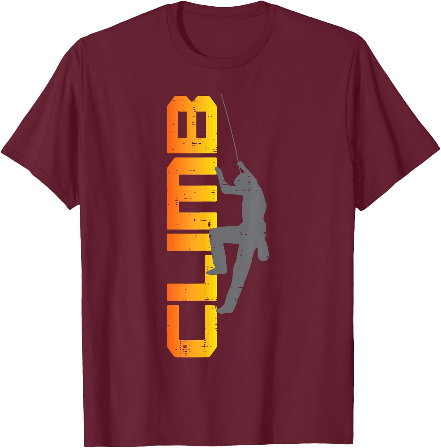 Rock Climber Climb Letters Climbing Bouldering Men Women Kid T-Shirt - T-Shirt | Maroon