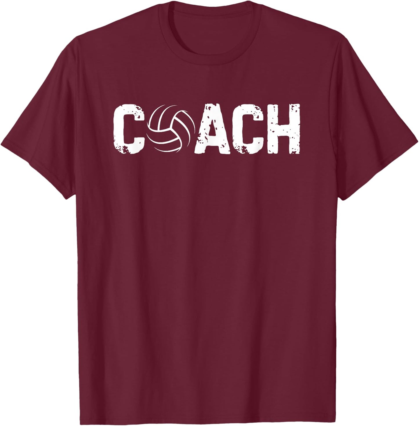 Volleyball Coach Trainer Coaching Funny Vintage T-Shirt - T-Shirt | Maroon