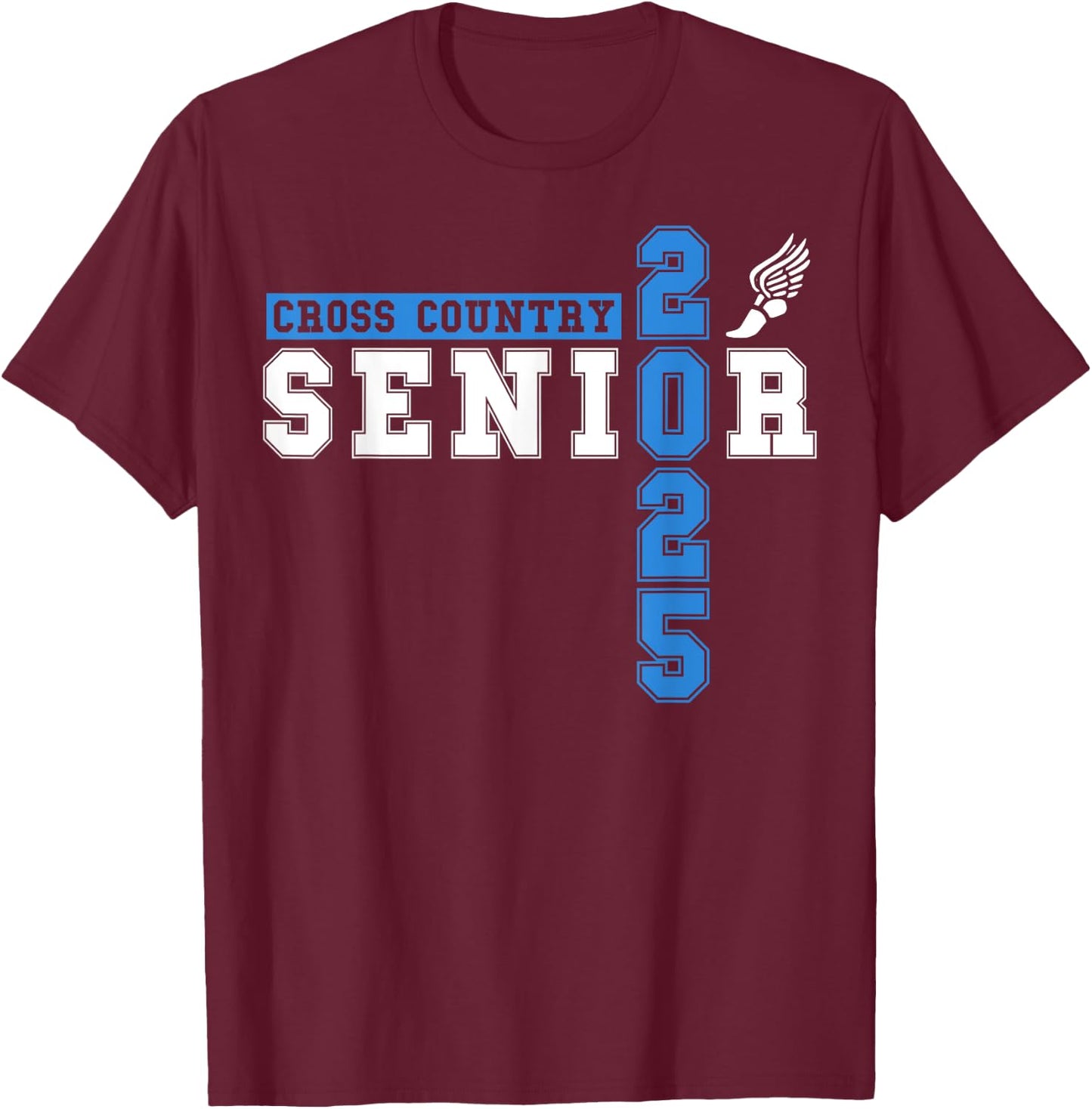Cross Country Senior Night Senior 2025 Graduation Party 30 T-Shirt - T-Shirt | Maroon