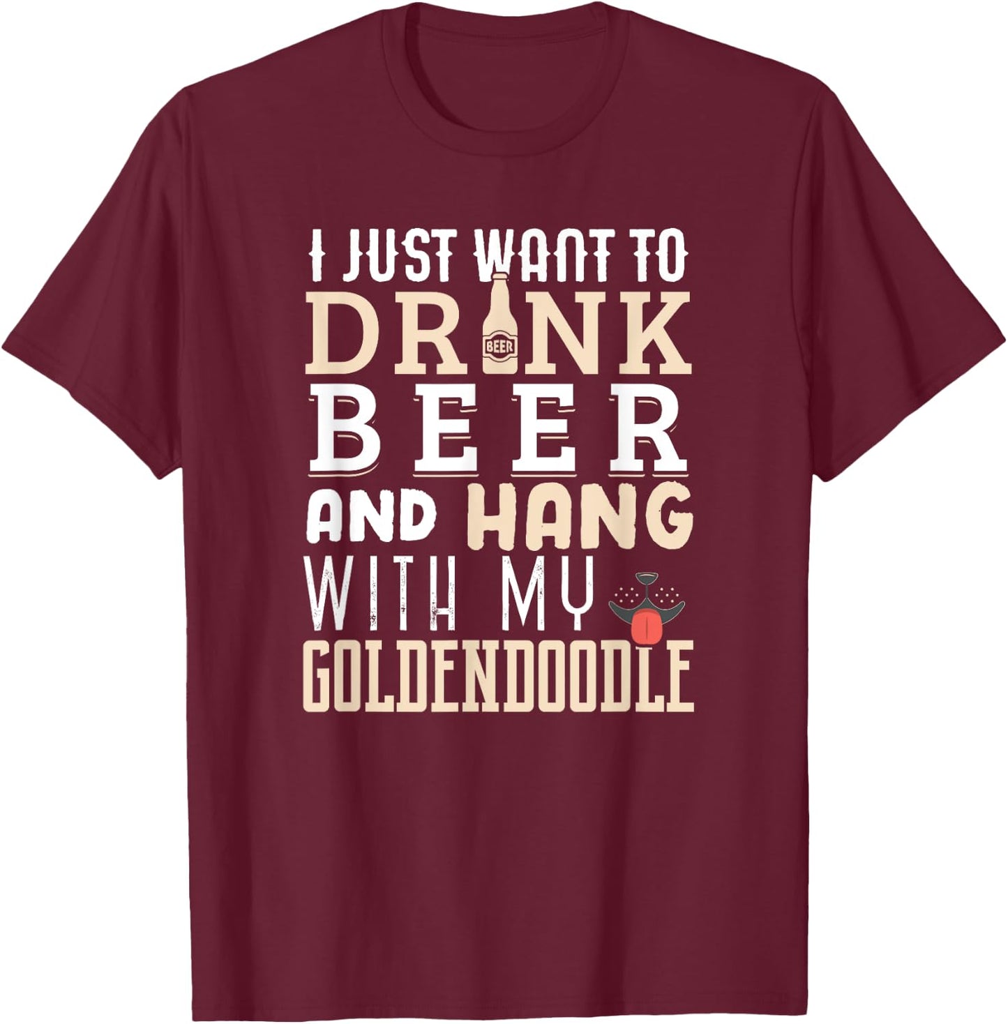 Goldendoodle Dad Shirt Funny Father's Day Doodle Dog Beer Women T-Shirt - T-Shirt | Maroon