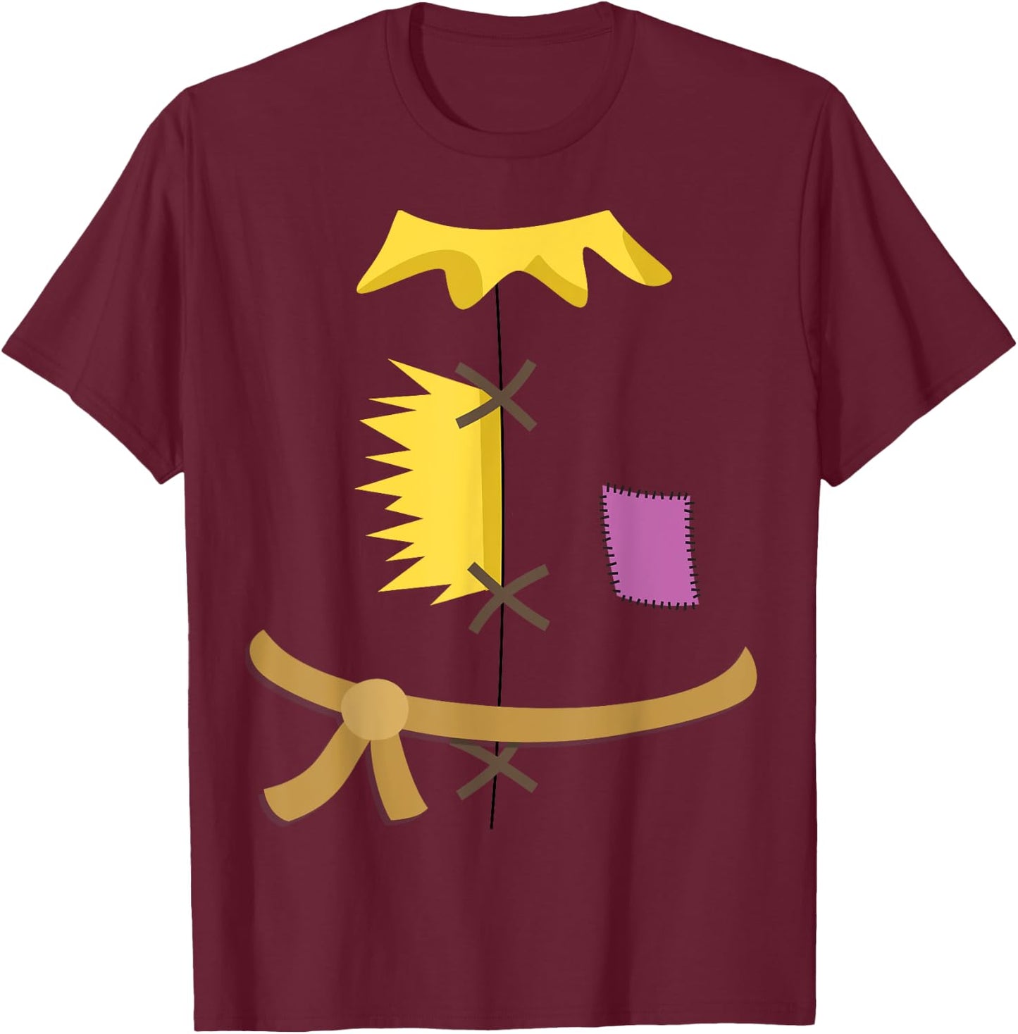 Scarecrow Costume Shirt Halloween Wizard of Oz Patch Vintage T-Shirt - T-Shirt | Maroon