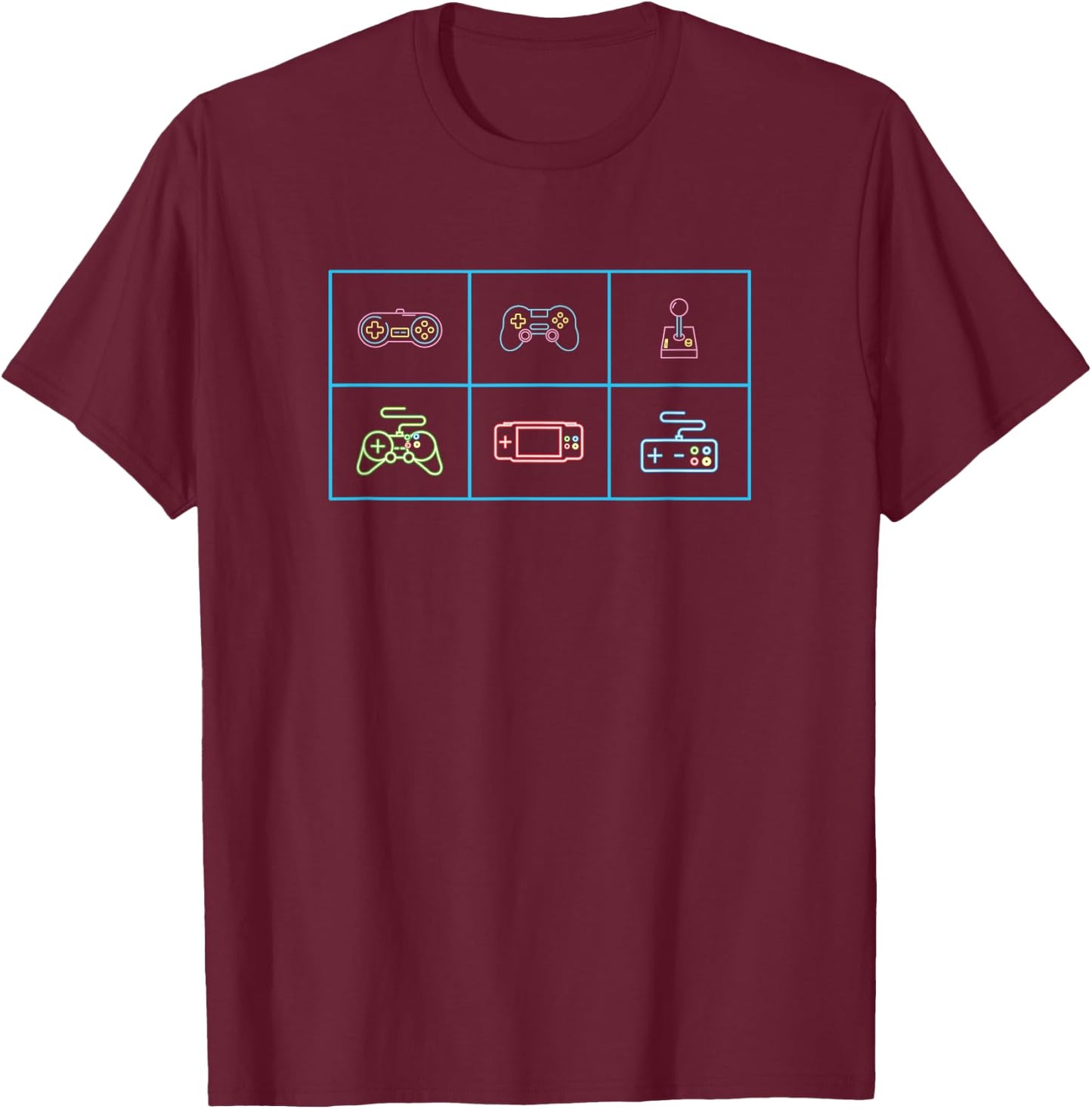 Control All The Things Video Game Controller 80's Style T-Shirt - T-Shirt | Maroon