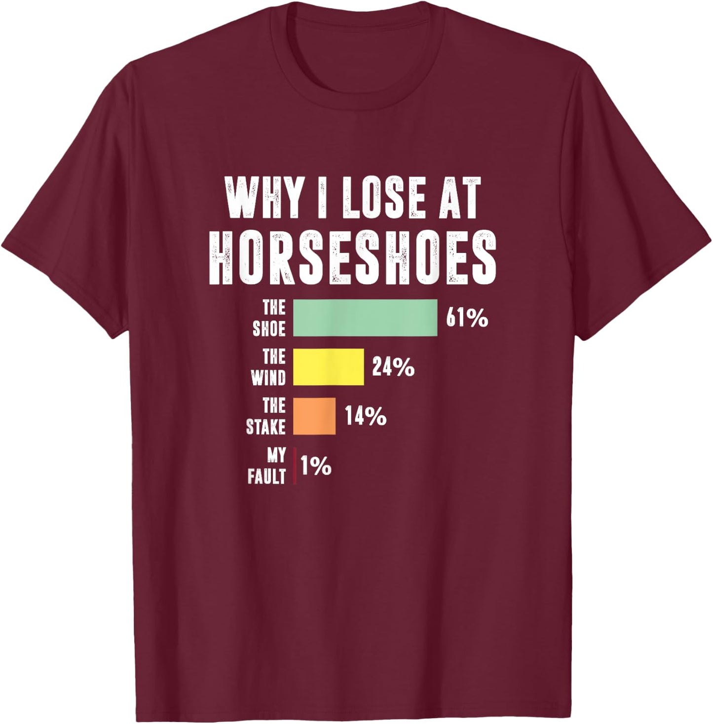 Why I Lose At Horseshoes, Funny Horseshoe Pitching T-Shirt - T-Shirt | Maroon
