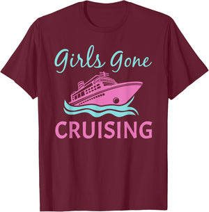 Cool Cruise Art For Girl Women Ladies Cruising Vacation Trip T-Shirt - T-Shirt | Maroon