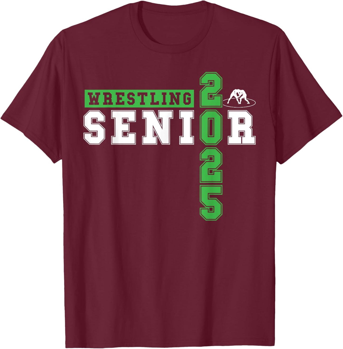 Wrestling Senior Night Wrestling Senior 2025 Graduation 34 T-Shirt - T-Shirt | Maroon