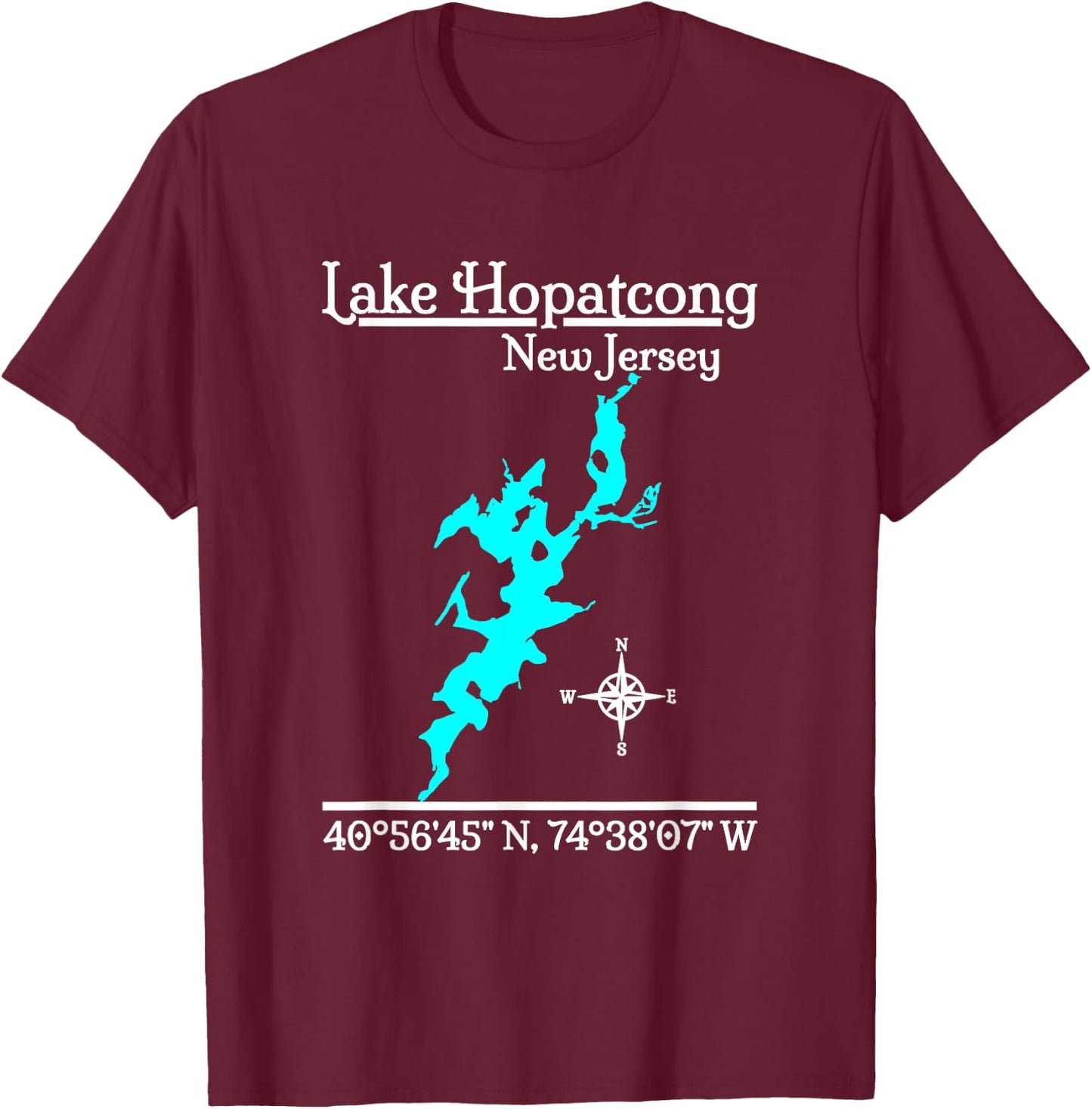 Lake Hopatcong - New Jersey T-Shirt - T-Shirt | Maroon