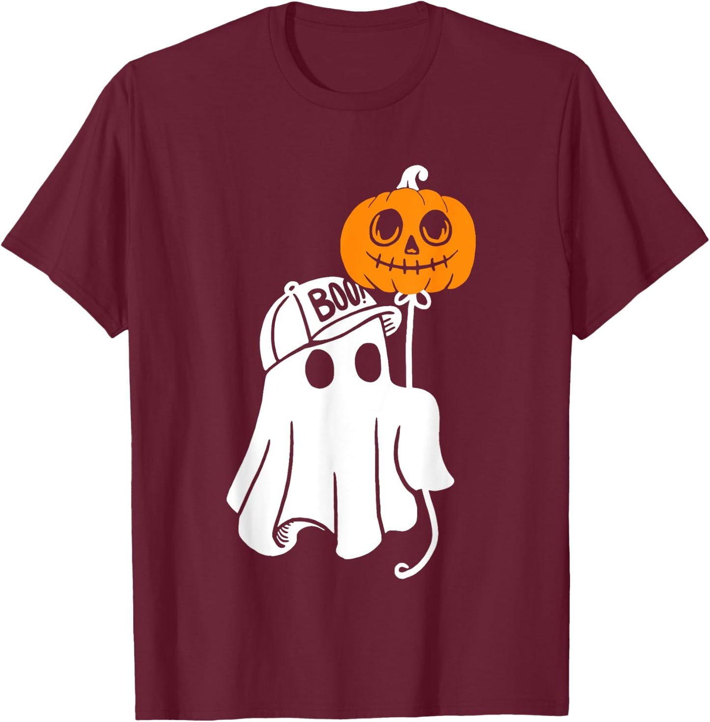 Buy Black Ghost Halloween T-Shirt - T-Shirt | Maroon