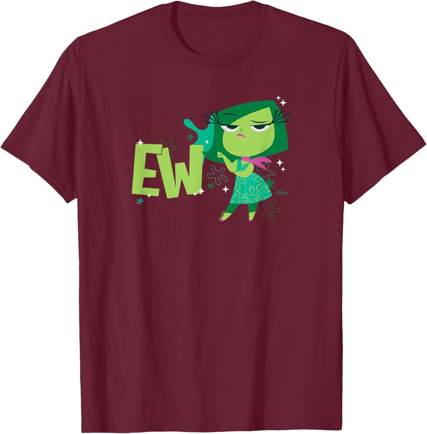 Inside Out 2 - Disgust Emotion Character EW T-Shirt - T-Shirt | Maroon