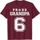 Number 6 Custom Proud Soccer Futbol Grandpa Personalized T-Shirt - T-Shirt | Maroon