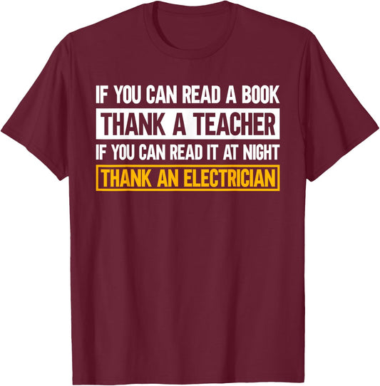 Electrician Funny Electrical Engineer T-Shirt - T-Shirt | Maroon