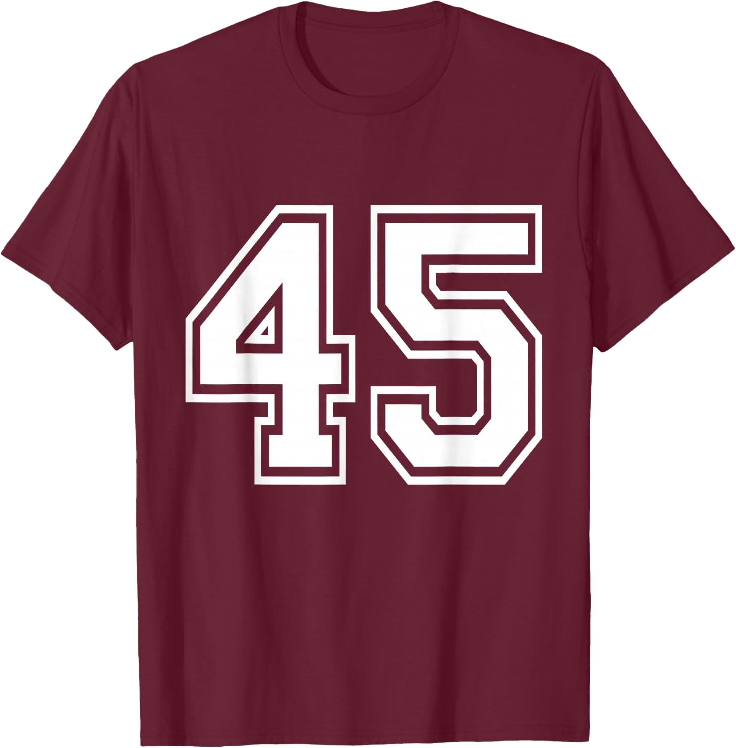 Number 45 Varsity Sports Team Jersey 45th Birthday 45 Years T-Shirt - T-Shirt | Maroon