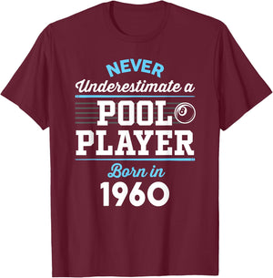 65 Year Old Pool Player 65th Birthday Billiards T-Shirt - T-Shirt | Maroon