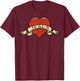 Jesus Heart Tattoo for Christians Who Love Jesus T-Shirt - T-Shirt | Maroon