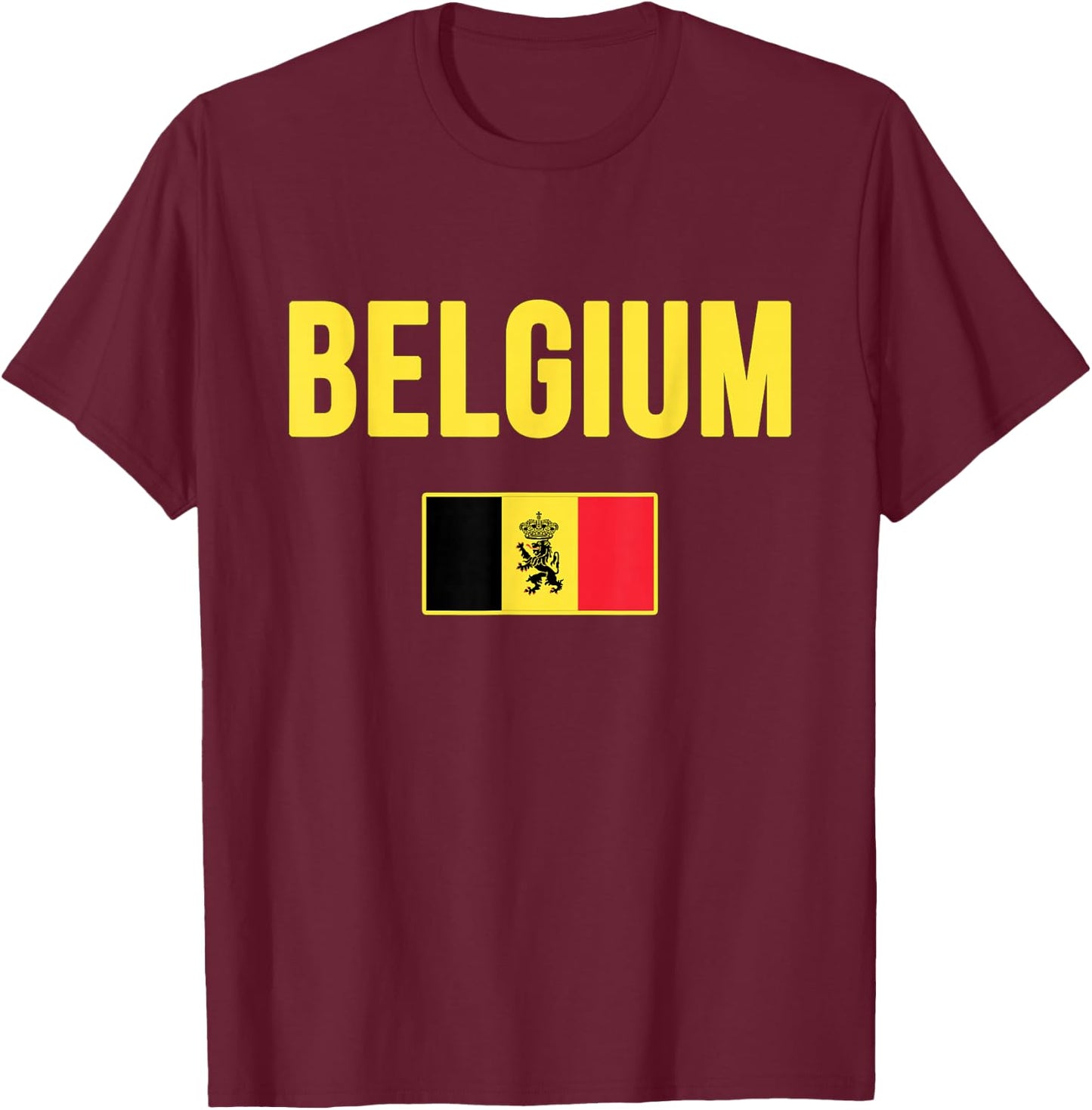 Belgium Belgian Flag Souvenir Belgie T-Shirt - T-Shirt | Maroon