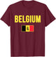 Belgium Belgian Flag Souvenir Belgie T-Shirt - T-Shirt | Maroon
