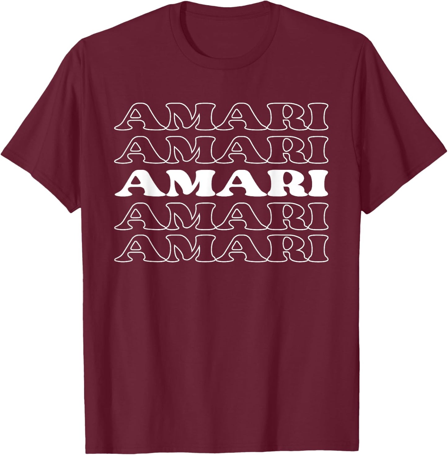 Amari Name Personalized First Nickname Surname T-Shirt - T-Shirt | Maroon