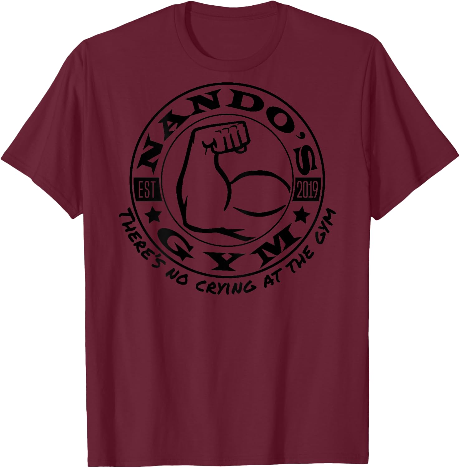 Nando's Gym - Back Only - Ng003 T-Shirt - T-Shirt | Maroon