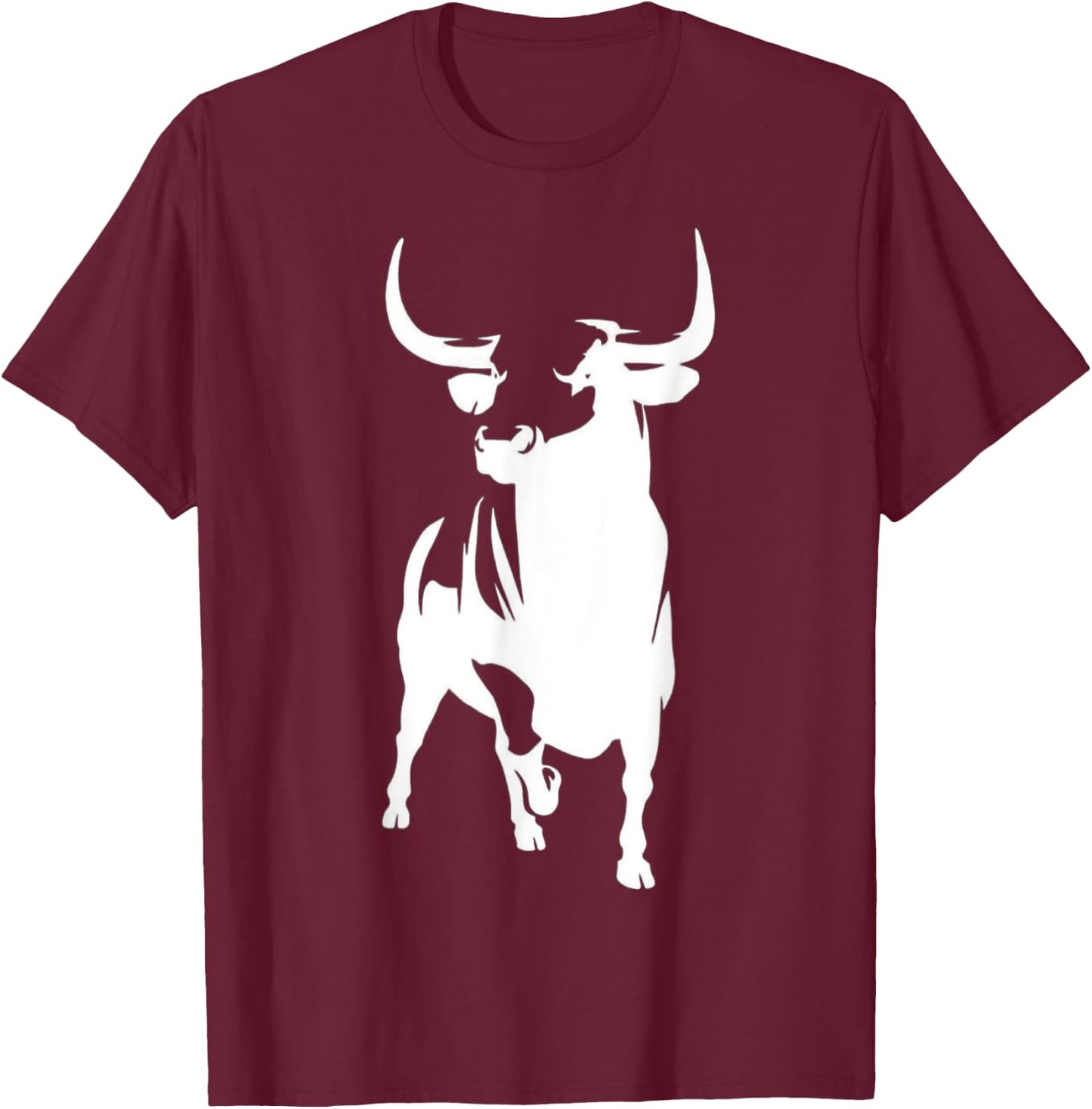 Angry Raging Bull - Majestic & Bodacious Bull Riding T-Shirt - T-Shirt | Maroon