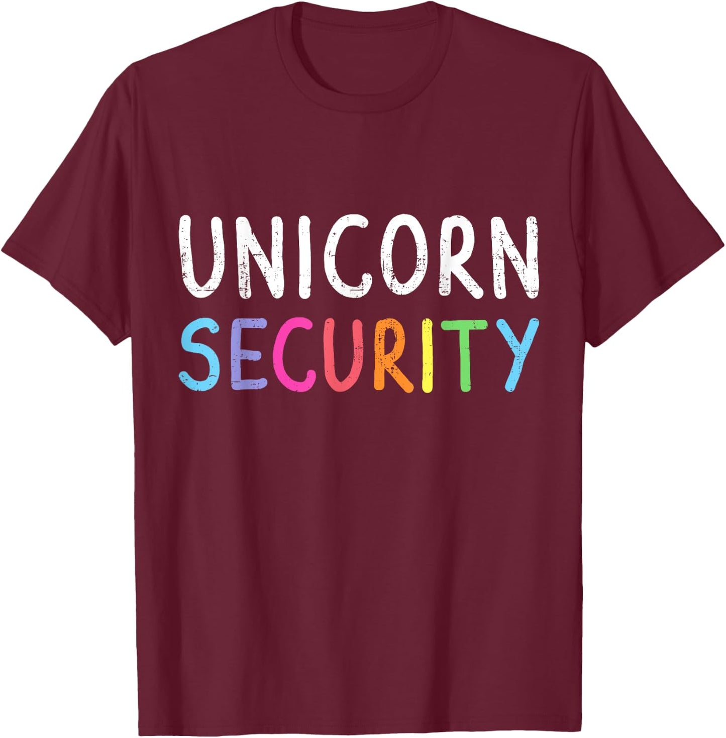 Unicorn security lazy DIY halloween costume mom dad daughter T-Shirt - T-Shirt | Maroon