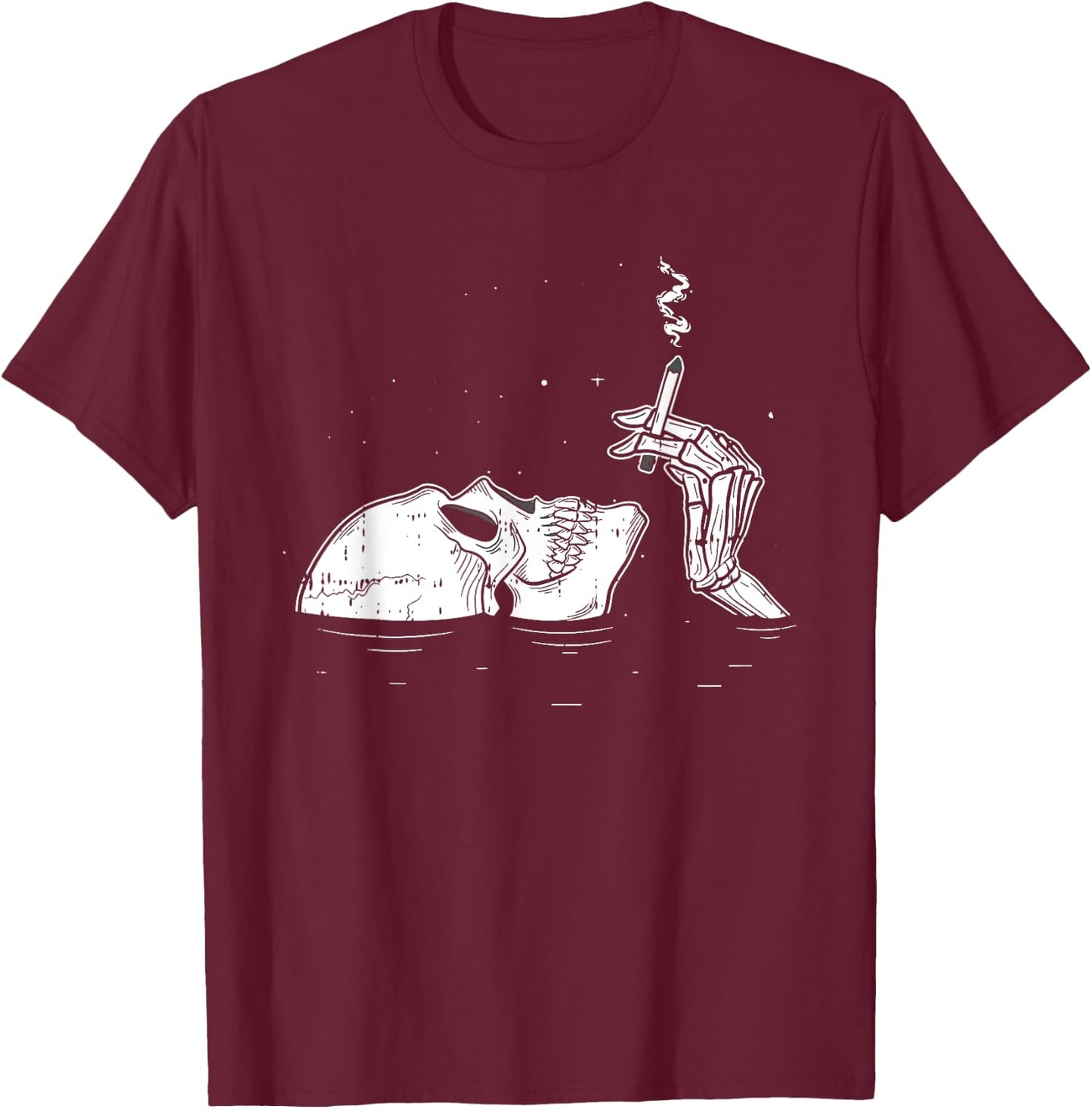 Skeleton Drowning Halloween Spooky Bones Skull Gothic Goth T-Shirt - T-Shirt | Maroon