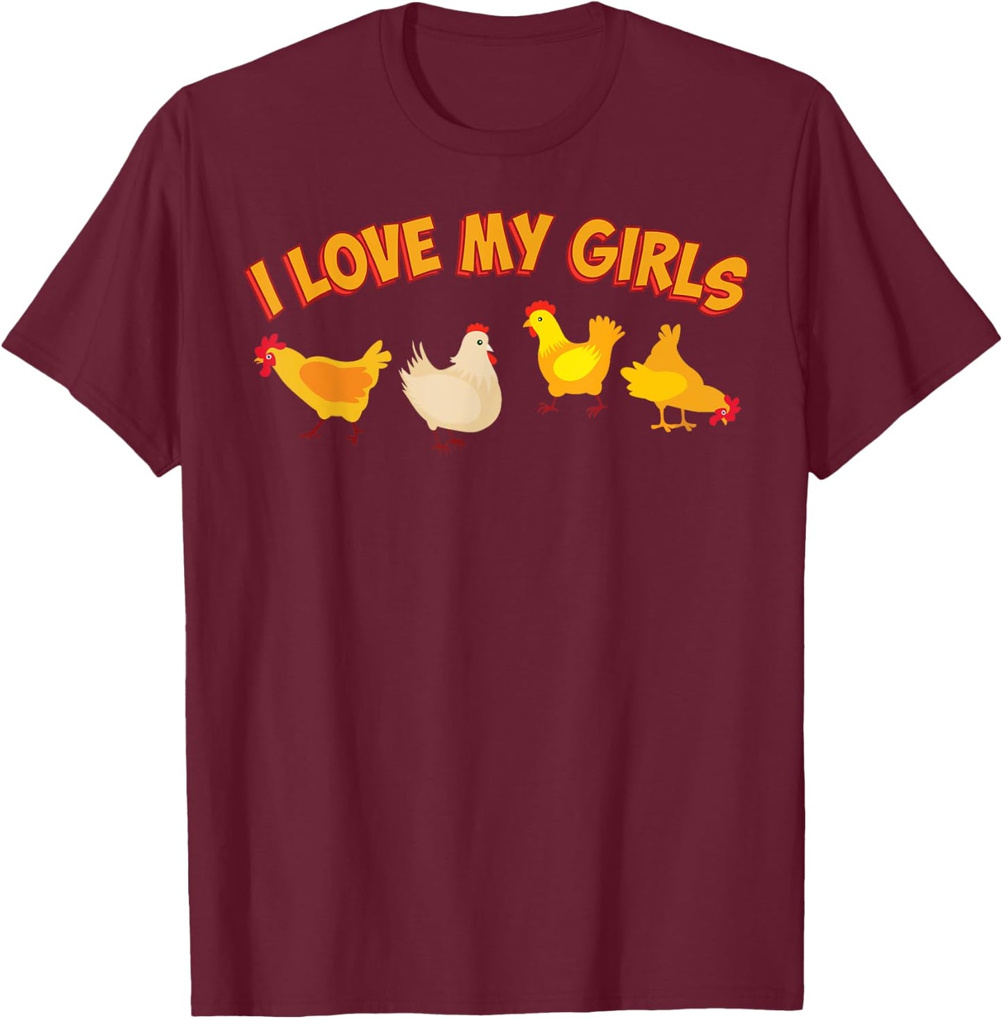 Funny Chicken Art Women Chick Farmer Chicken Lover T-Shirt - T-Shirt | Maroon