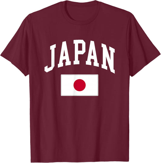 Japan Japanese Flag Retro Vintage Classic Graphic T-Shirt - T-Shirt | Maroon