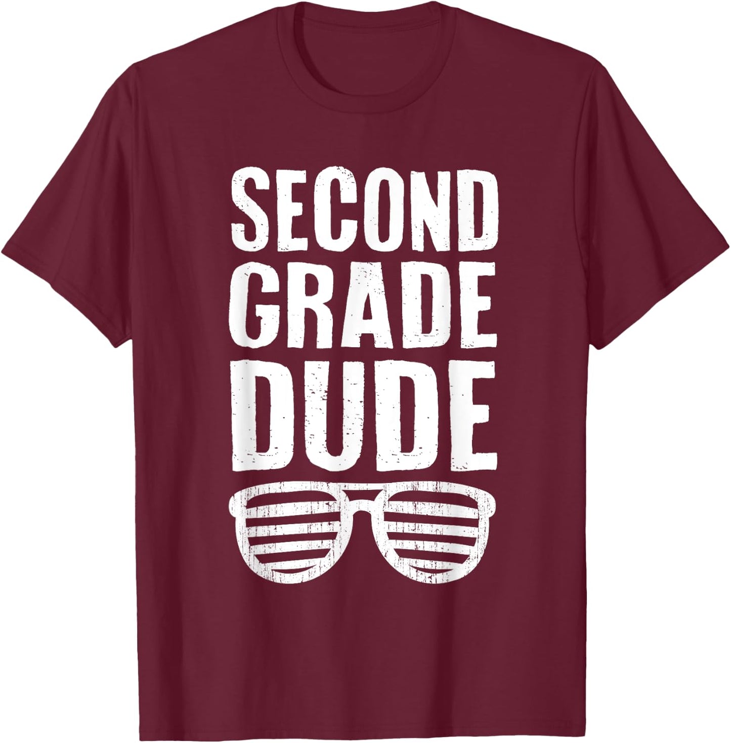 Second Grade Dude Funny First Day Back To School Boys Kids T-Shirt - T-Shirt | Maroon