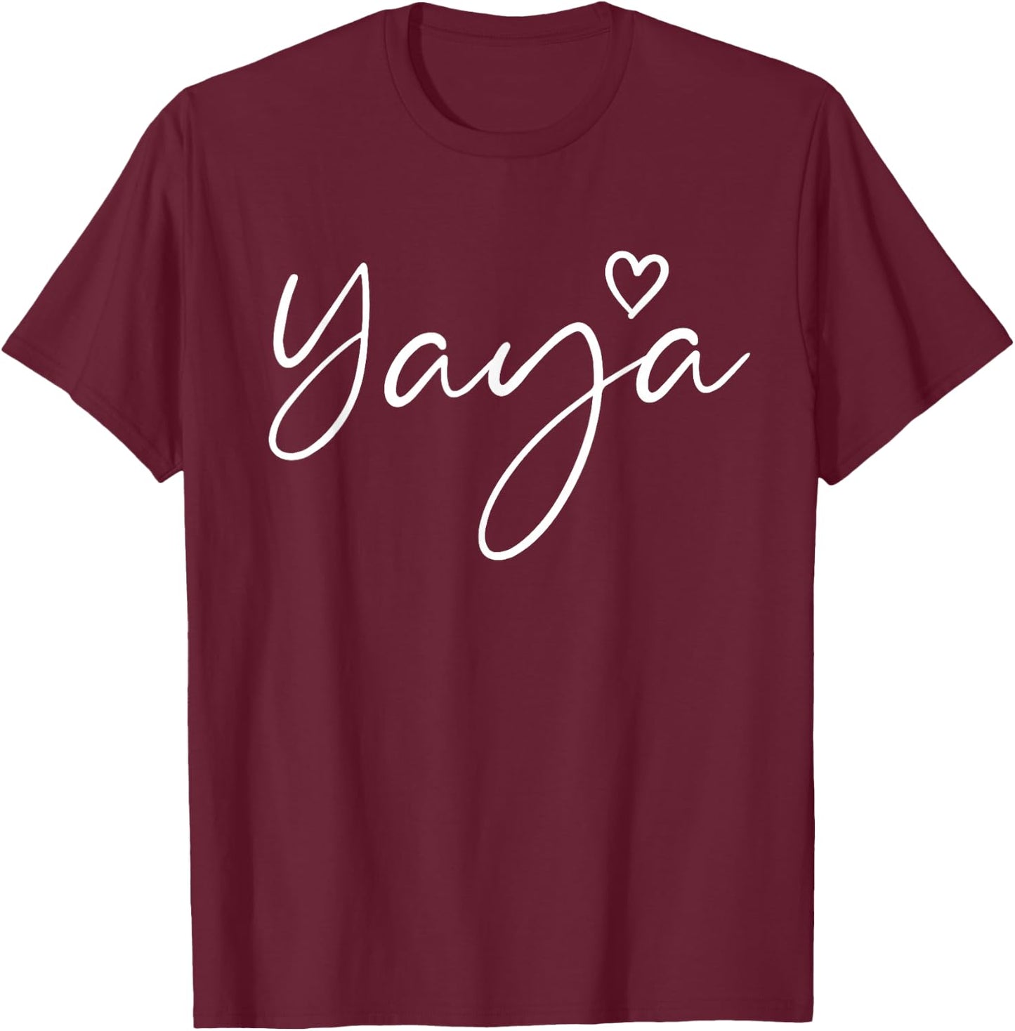 Yaya Gifts Grandma Heart Mother's Day Yaya T-Shirt - T-Shirt | Maroon