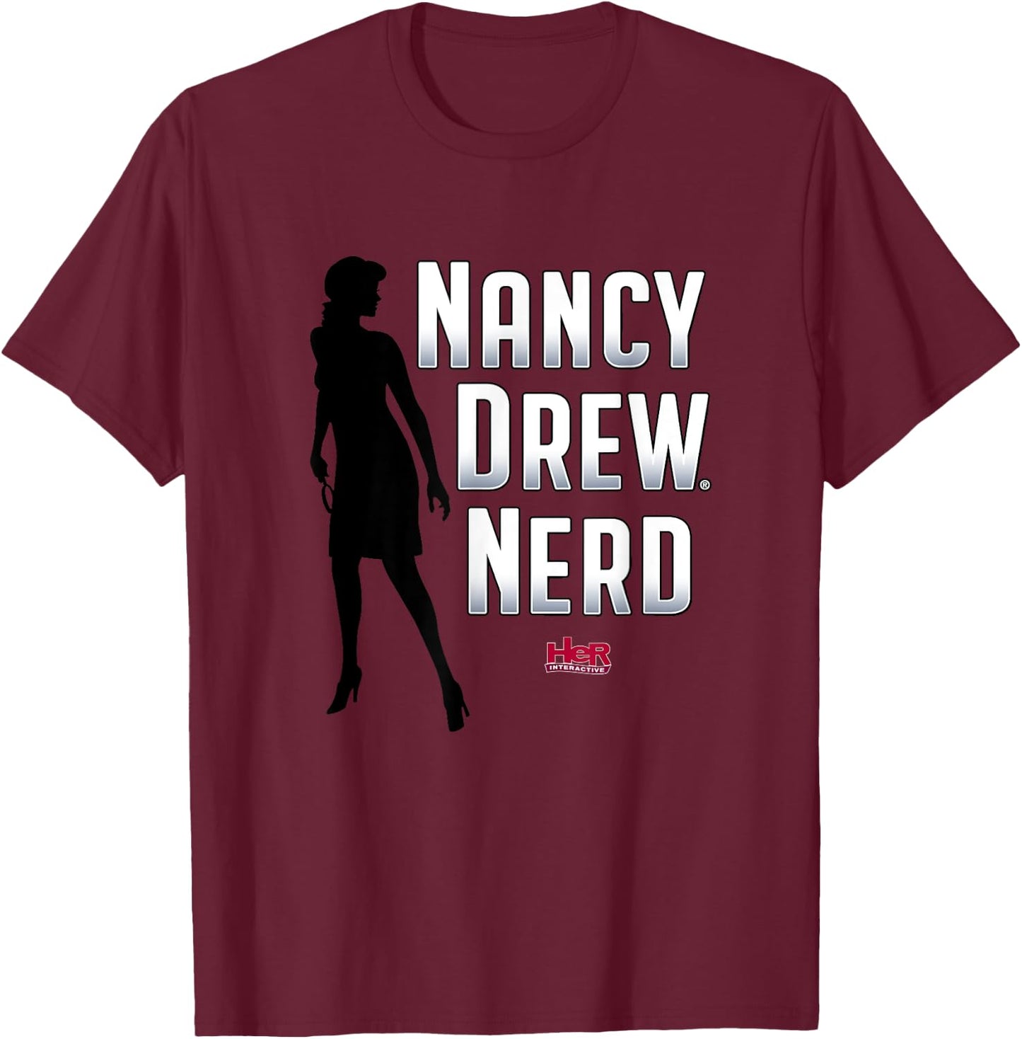 Nancy Drew: Nancy Drew Nerd T-Shirt - T-Shirt | Maroon