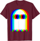 Halloween Glitch Ghost - Multicolor Spooky T-Shirt - T-Shirt | Maroon