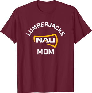 Campus Lab NAU Lumberjacks Arched Mom Blue Cotton , Small T-Shirt - T-Shirt | Maroon