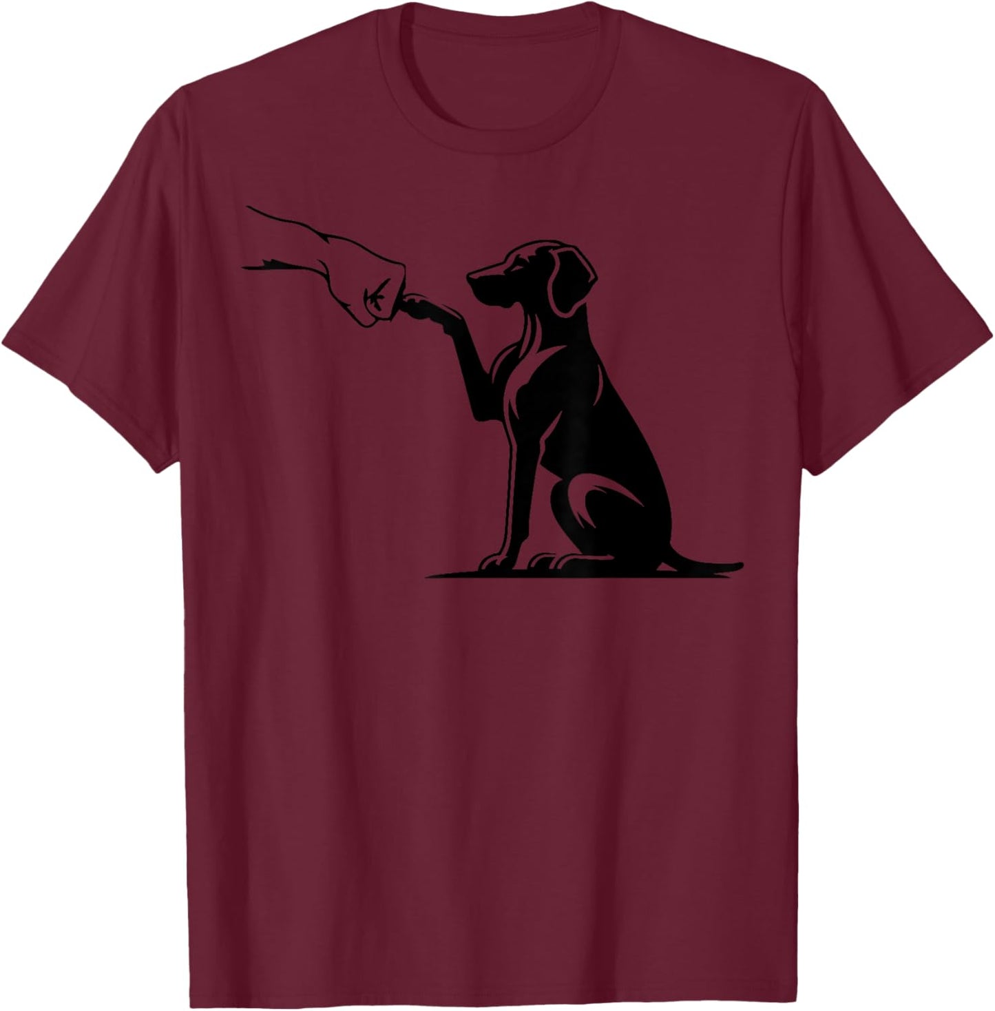 cute vizsla Dog with hand, vizsla mom T-Shirt - T-Shirt | Maroon