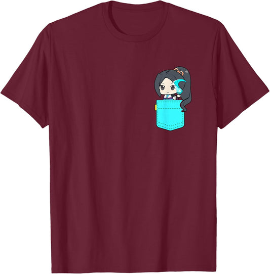 Chibi Pocket Sage Valorant Gaming | Cute T-Shirt - T-Shirt | Maroon