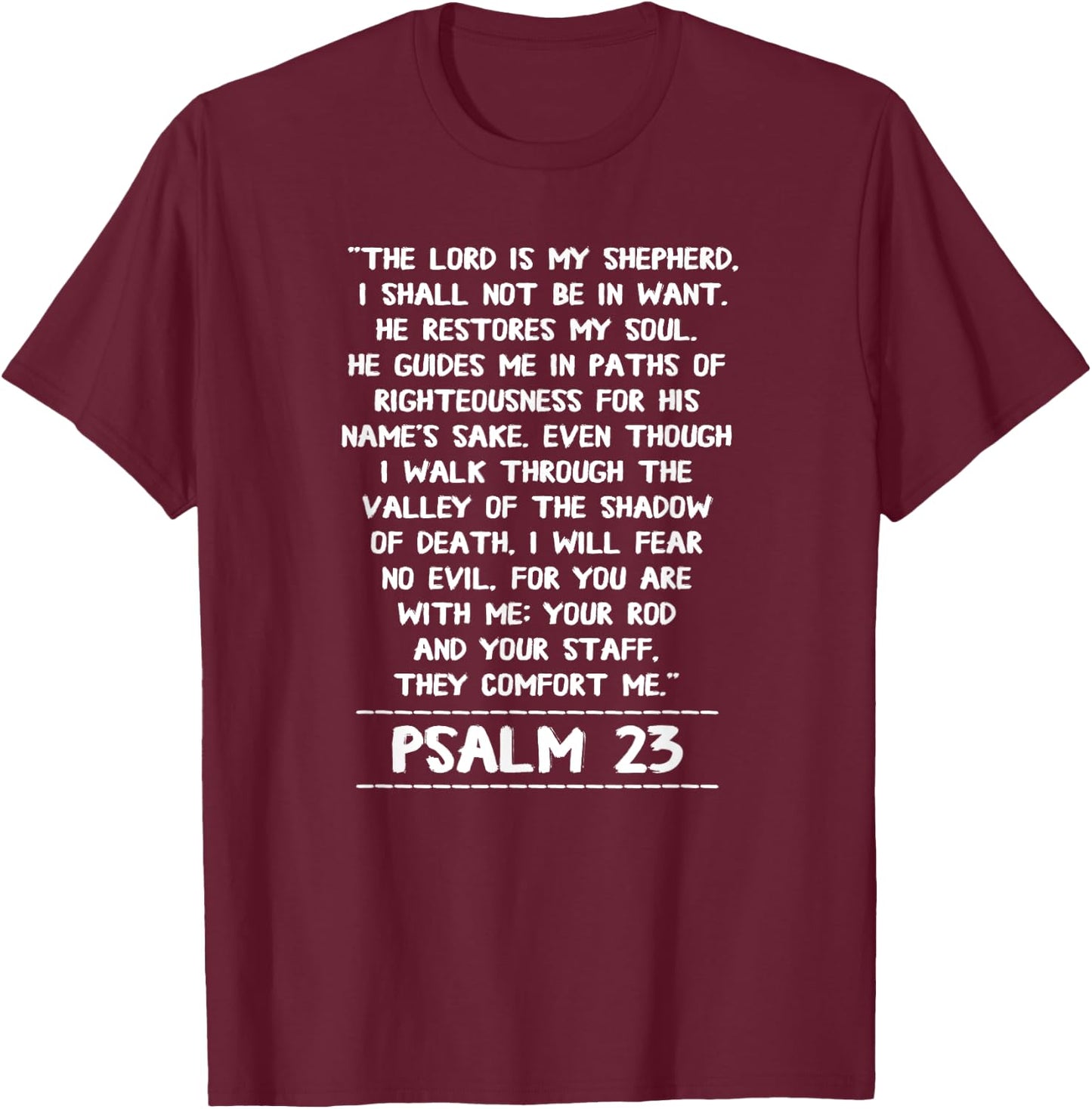 The lord is my shepherd Psalm 23 Jesus Christian Gift T-Shirt - T-Shirt | Maroon