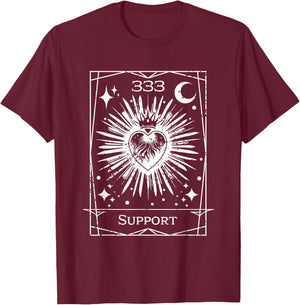 Angel Number 333 Support Numerology Personal Number 333 T-Shirt - T-Shirt | Maroon