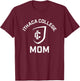 Ithaca College Bombers Arched Mom T-Shirt - T-Shirt | Maroon