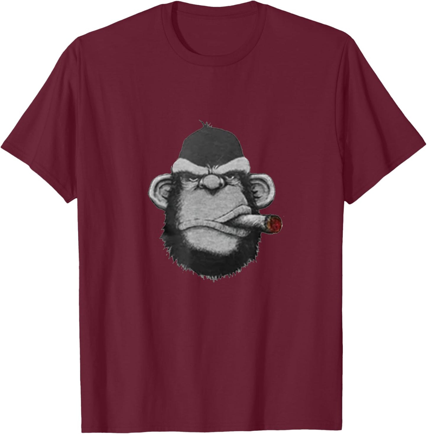 Monkey Business Funny Cigar Smoker T-Shirt - T-Shirt | Maroon