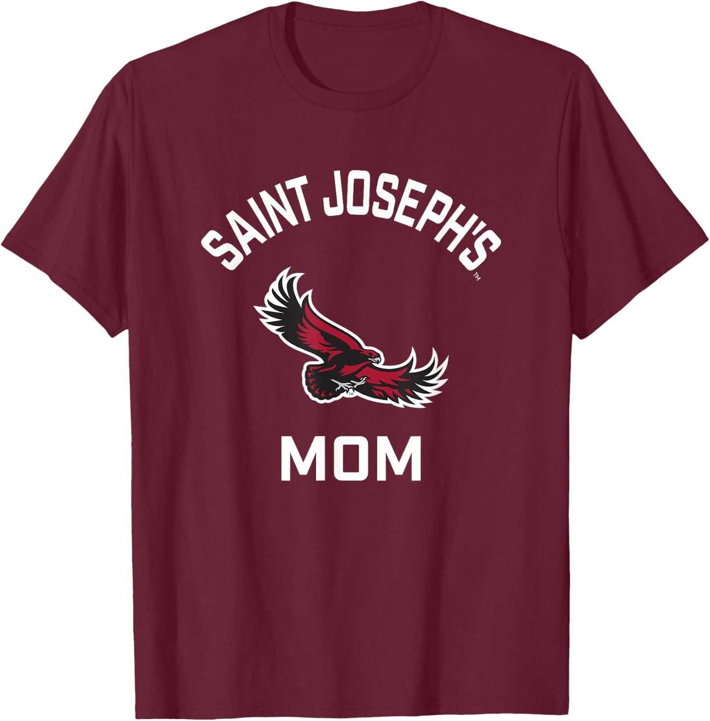 Saint Josephs University Hawks Arched Mom T-Shirt - T-Shirt | Maroon