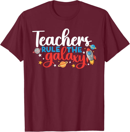 Space Lover Teacher Life Back To School Space Rocket T-Shirt - T-Shirt | Maroon