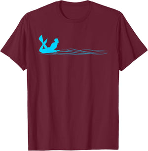 Minimalistic Bodyboard Graphic T-Shirt - T-Shirt | Maroon
