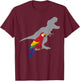 Cute African Parrot Gifts For Bird Lovers Women T-Rex Screaming with Macaw Parrot Adult Black Short Sleeve Classic Fit Cotton 65% Polyester 35% T-Shirt - T-Shirt | Maroon