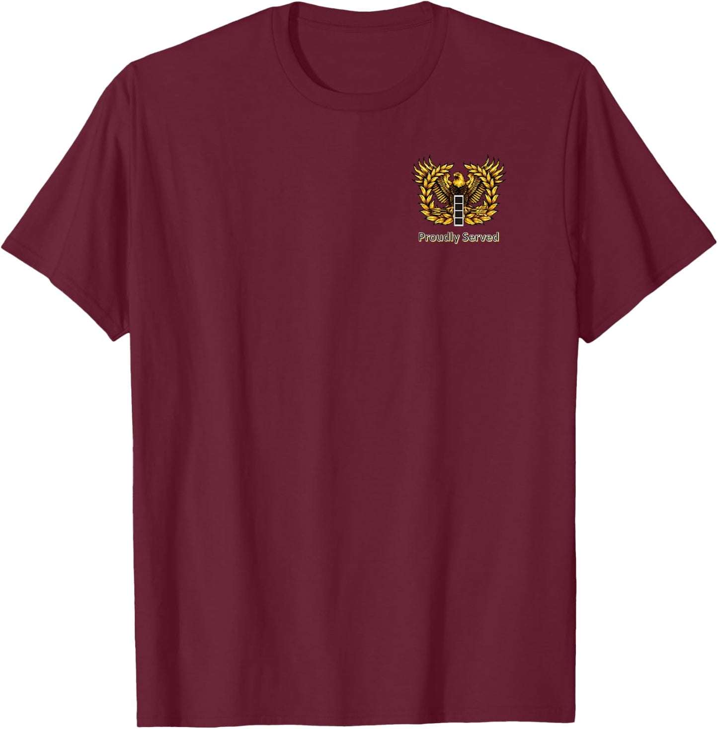 Proudly Served US Army CW4 Retired T-Shirt - T-Shirt | Maroon