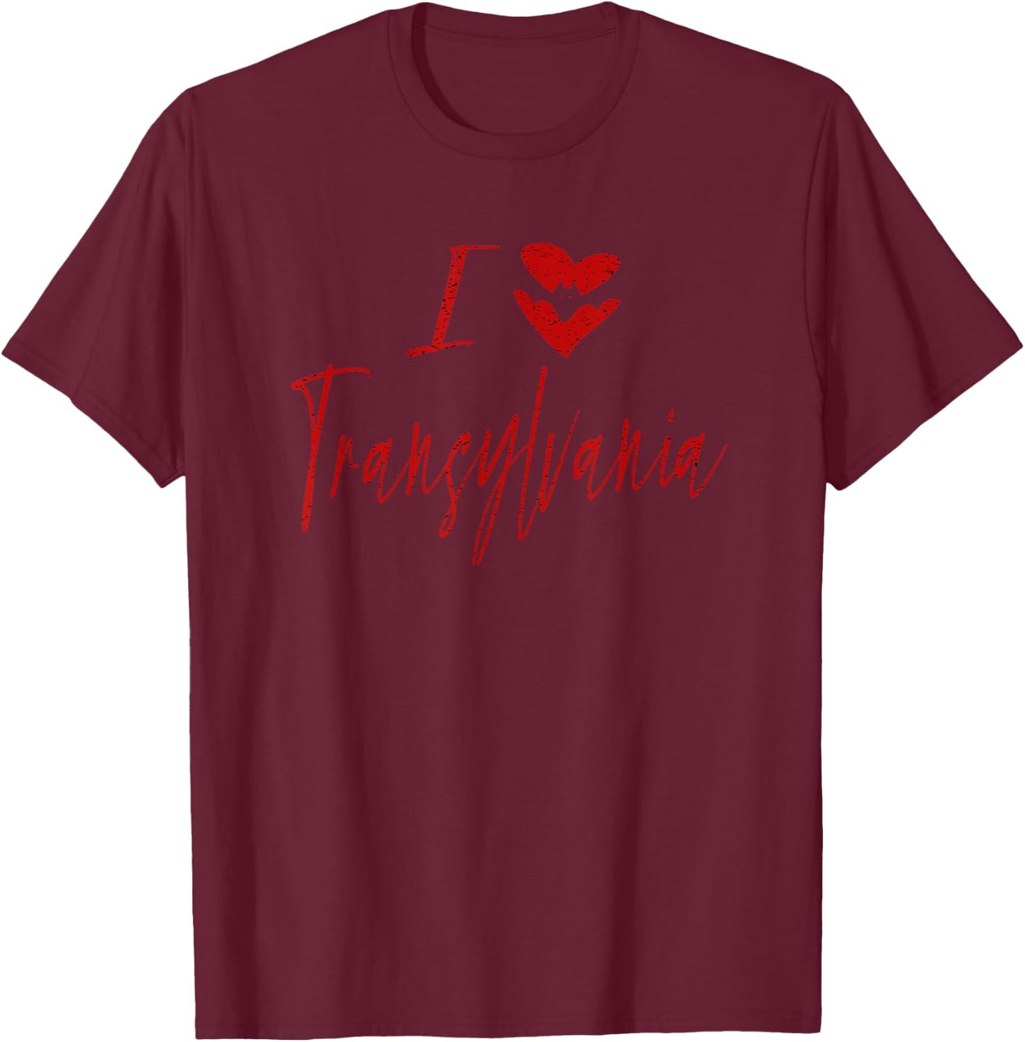 I Love Transylvania - Halloween Vampire T-Shirt - T-Shirt | Maroon