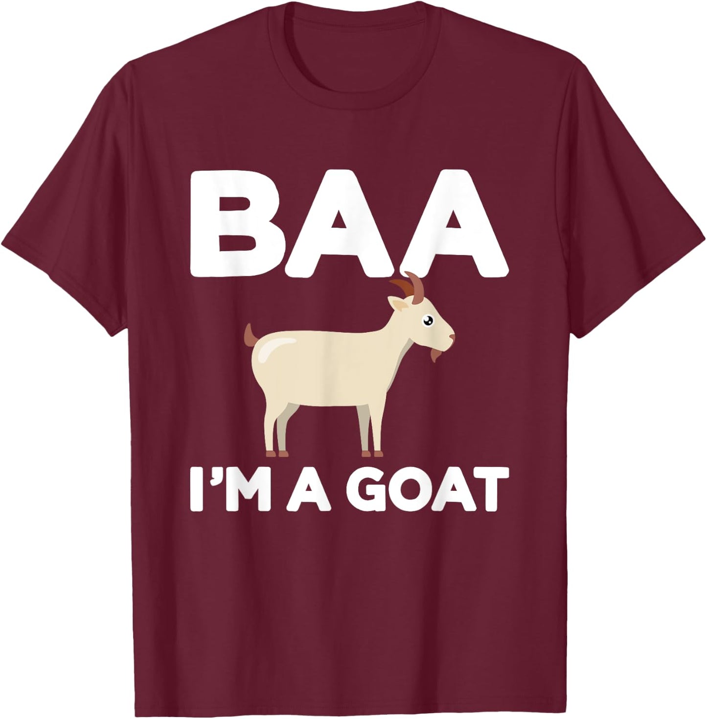 Baa Im a Goat Funny Lazy DIY Costume for Halloween Party T-Shirt - T-Shirt | Maroon