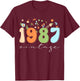 Vintage 1987 Shirt Funny Flower Graphic Retro T-Shirt - T-Shirt | Maroon
