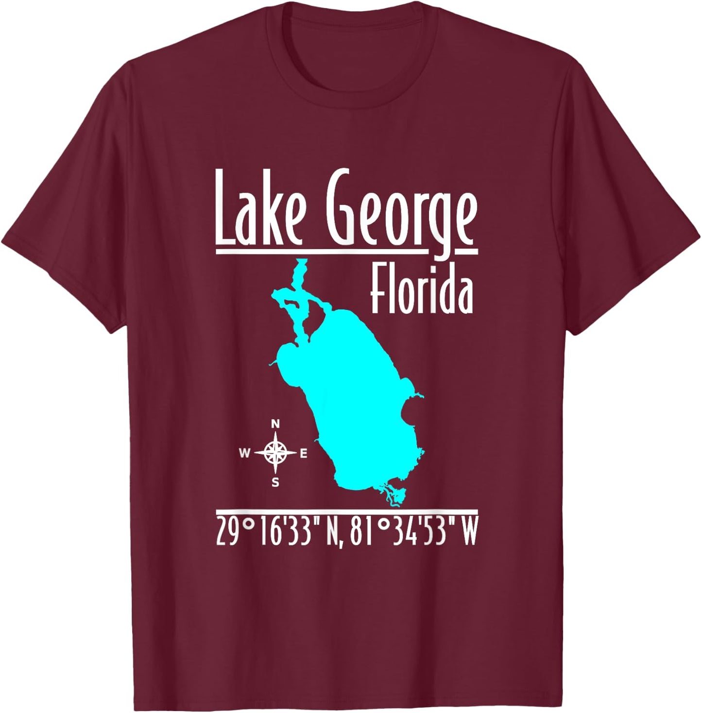 Modern Lake George - Florida T-Shirt - T-Shirt | Maroon