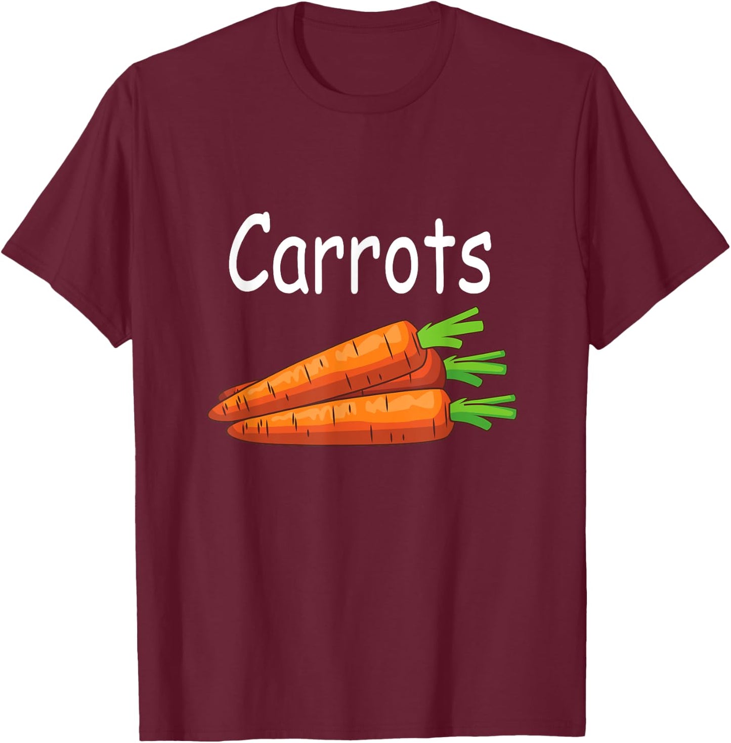 Funny Family Matching Halloween Costumes Peas and Carrots T-Shirt - T-Shirt | Maroon