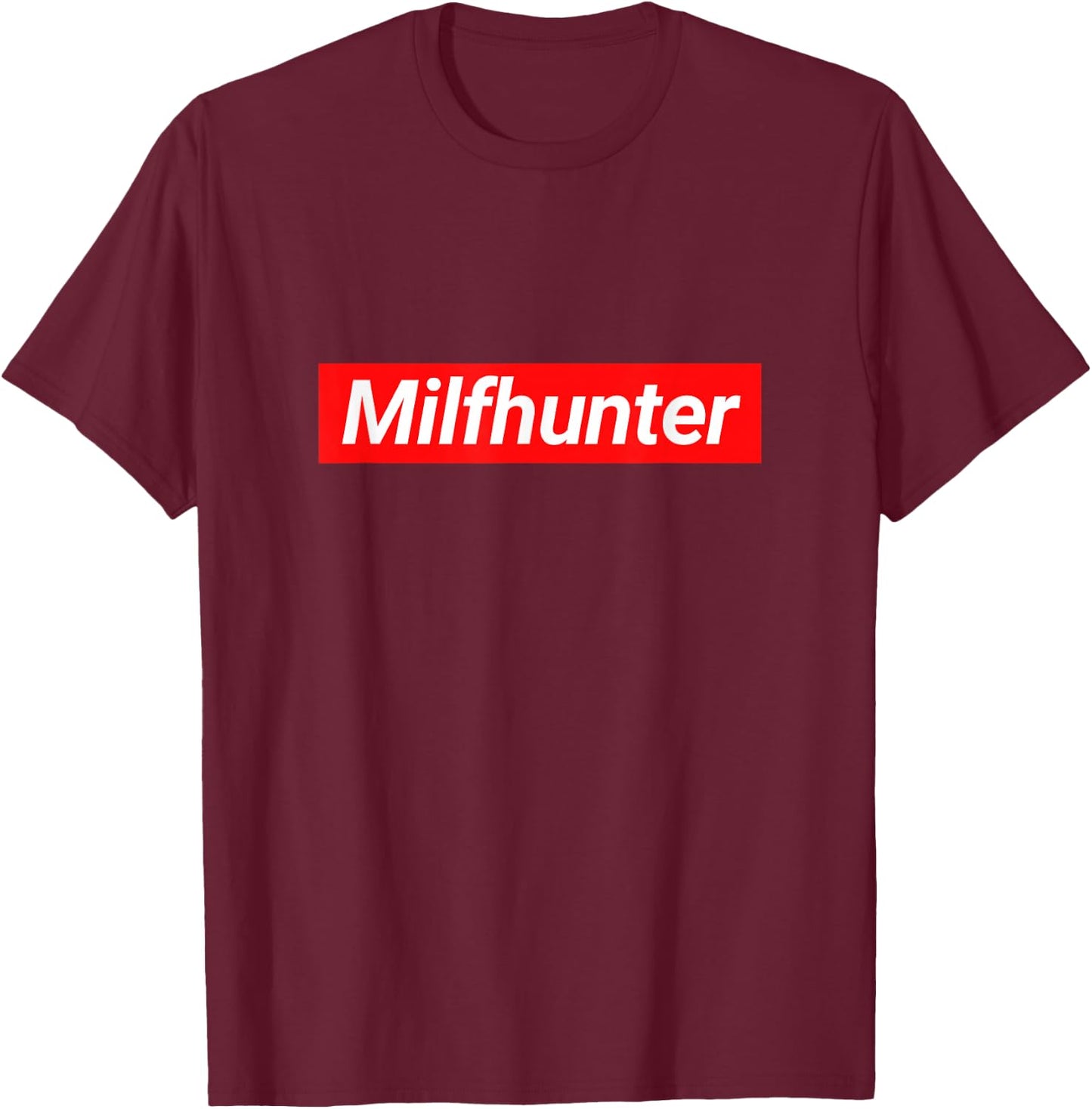 Milfhunter I Funny Sexy Women Hot Mum Mom Checker Motif T-Shirt - T-Shirt | Maroon