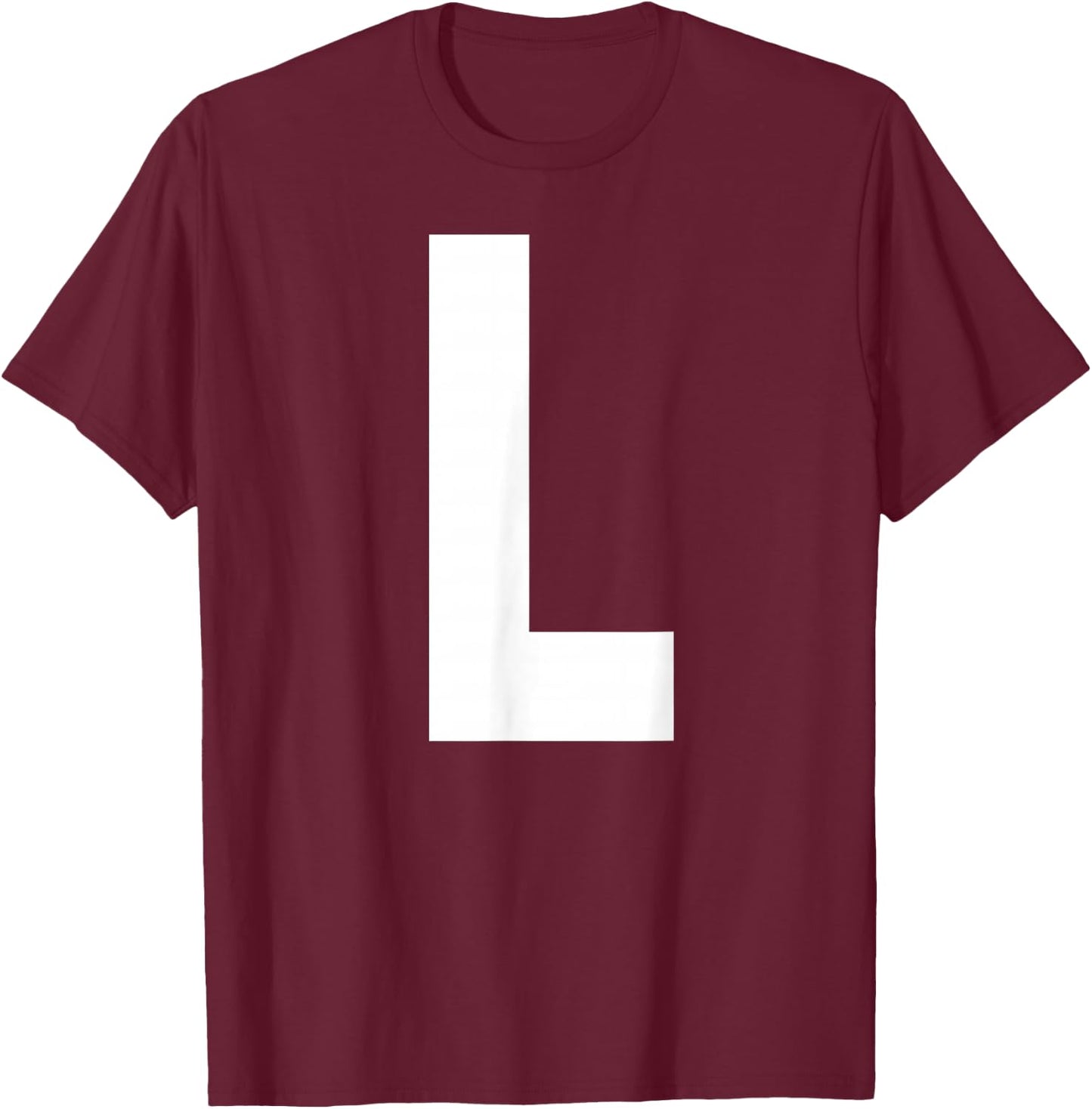 Alphabet Letter L Shirt T-Shirt - T-Shirt | Maroon